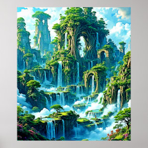 Poster Sonho de Reino de Árvore em Cascata