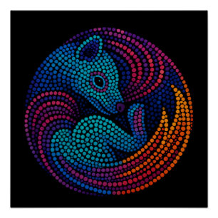 Pôster Sonho de tilacina - Arte ponto vibrante em cores m