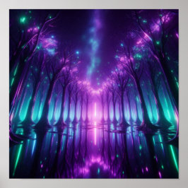 Poster Sonho de Volta às Aulas Aurora Floresta Neon