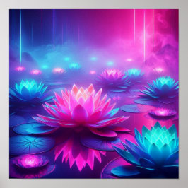 Poster Sonho de Volta às Aulas com Lótus Neon Glow
