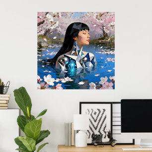 Poster "Sonho Digital da Água" - Um Retrato Digital
