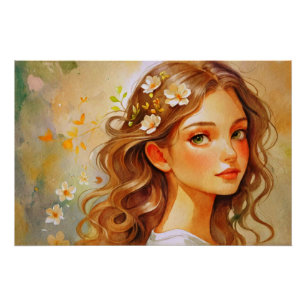 Pôster Sonho Dourado: Retrato em Aquarela 