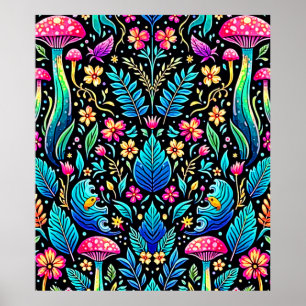 Poster Sonho Encantado de Floresta de Mushroom