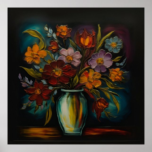 Poster Sonho Floral Pintado a Óleo (Frente)