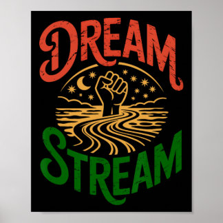 Poster Sonho Fluxo Juneteenth Dia da Liberdade da Históri