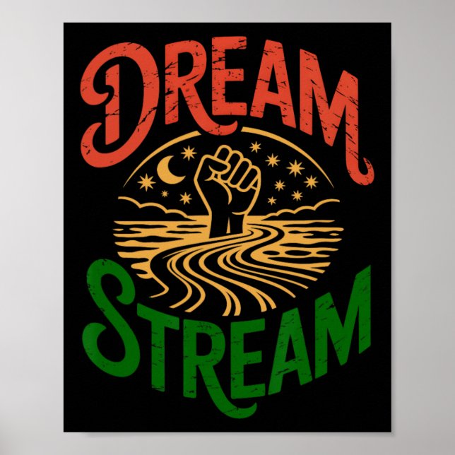 Poster Sonho Fluxo Juneteenth Dia da Liberdade da Históri (Frente)