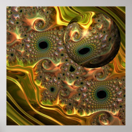 Poster Sonho Fractal Ouro Líquido