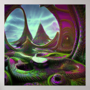 Poster Sonho Lúcio Psicodélico da Alienígena Surreal