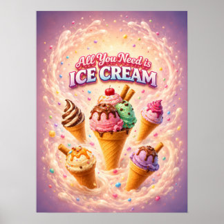 Poster Sonho Pastel de Sorvete Vibe