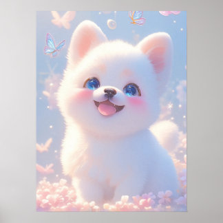 Poster Sonho Whimsical Fluffy Dog