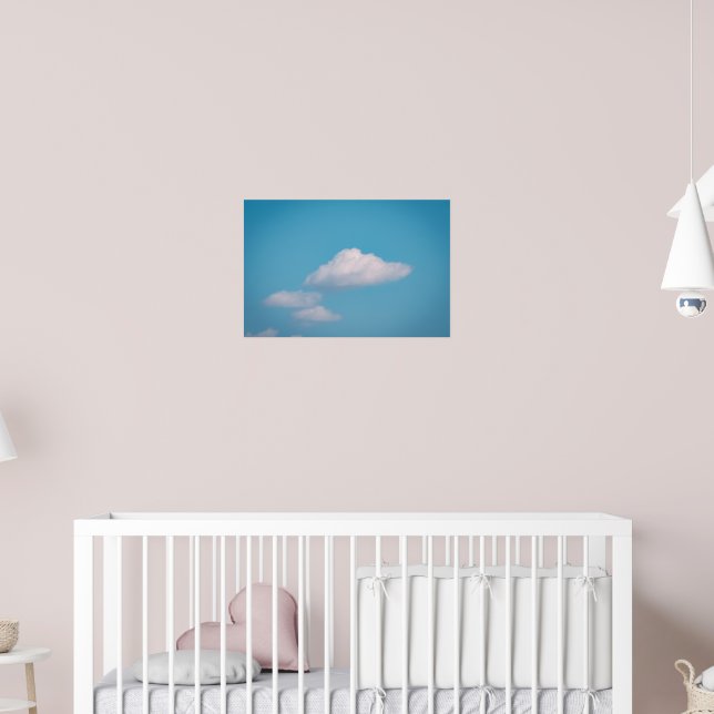 Poster Sonhos Azuis: Nuvens Minimalistas de Verão (Berçário 2)
