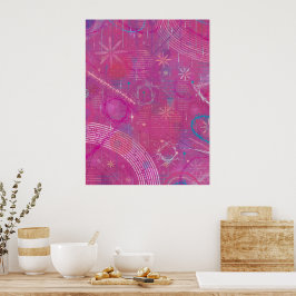 Poster Sonhos Cor-de-Rosa Abstratos
