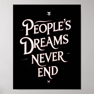 Poster Sonhos das Pessoas Nunca Terminam – Anime Motivaci