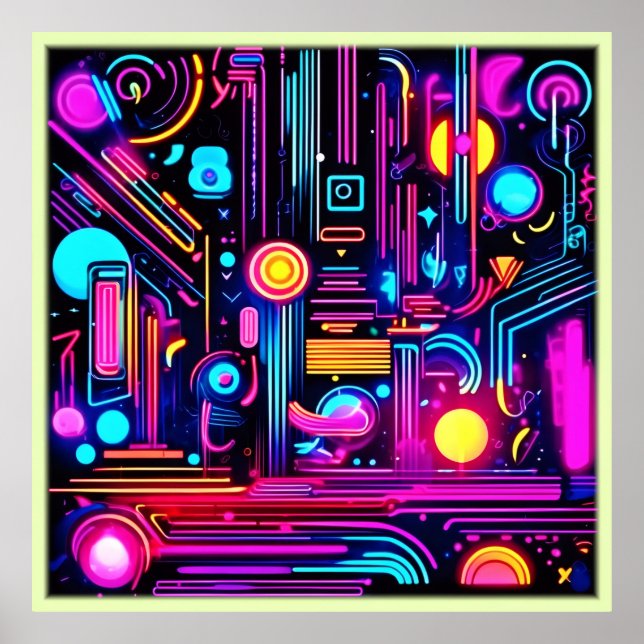 Poster Sonhos de Circuitaria de Neon (Frente)