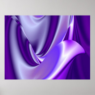 Pôster Sonhos de Flor Roxa, Arte Abstrata de Fantasia em