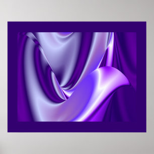 Pôster Sonhos de Flores Roxas, Arte Abstrata de Fantasia 