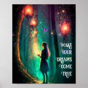 Poster Sonhos de Floresta Encantada de Fada Magia tornam-