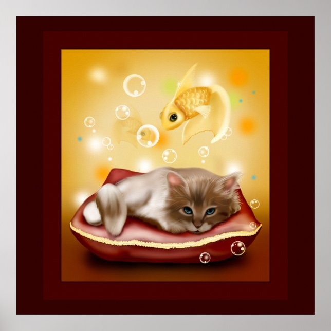 Poster Sonhos de gatinho (Frente)