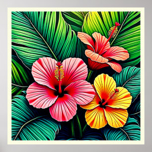 Poster Sonhos de Jardim de Flores Exóticas