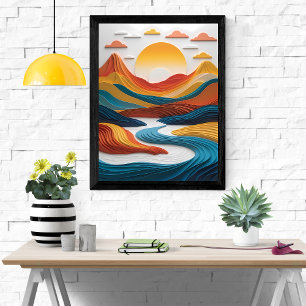 Poster Sonhos de Papel: Sunset Sobre As Montanhas