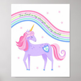 Poster Sonhos de Unicórnio Salmo28:7 Arte impressa 1 de 3