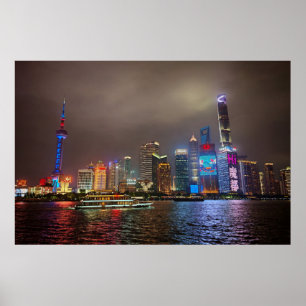 Poster Sonhos Elétricos - Futurística Shanghai Skyline, A