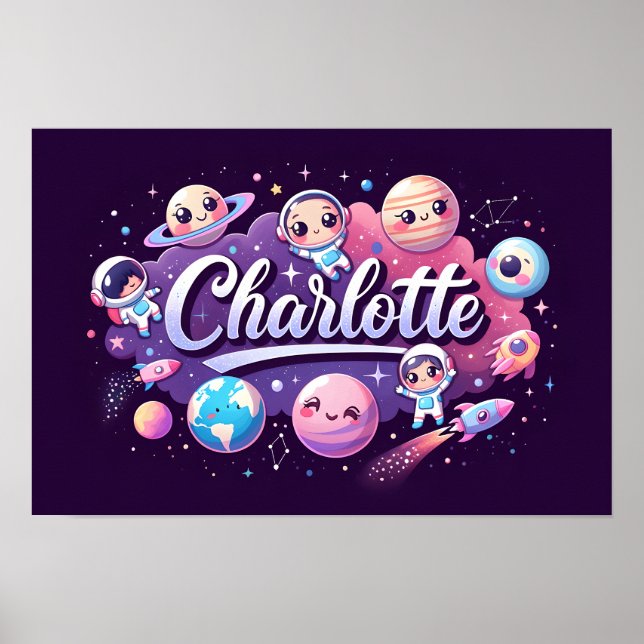 Poster Sonhos espaciais Charlotte Wall Art (Frente)