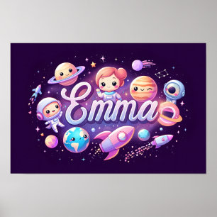 Poster Sonhos espaciais Emma Wall Art