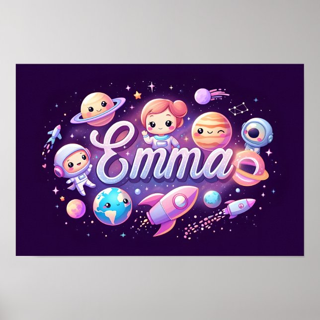 Poster Sonhos espaciais Emma Wall Art (Frente)