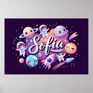 Poster Sonhos Espaciais Sofia Wall Art