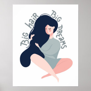 Poster Sonhos grandes do cabelo grande
