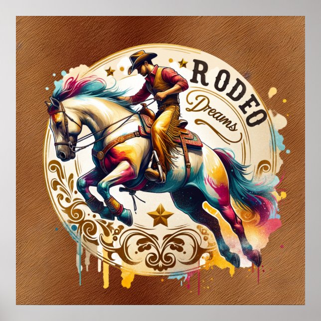Poster Sonhos legal com o Cowboy Rodeo (Frente)