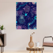 Sonhos Profundos Azuis Arte Abstrata