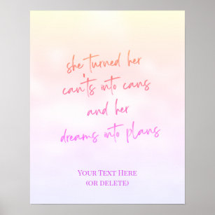 Poster Sonhos Rosa em Planos Encorajando Cotação