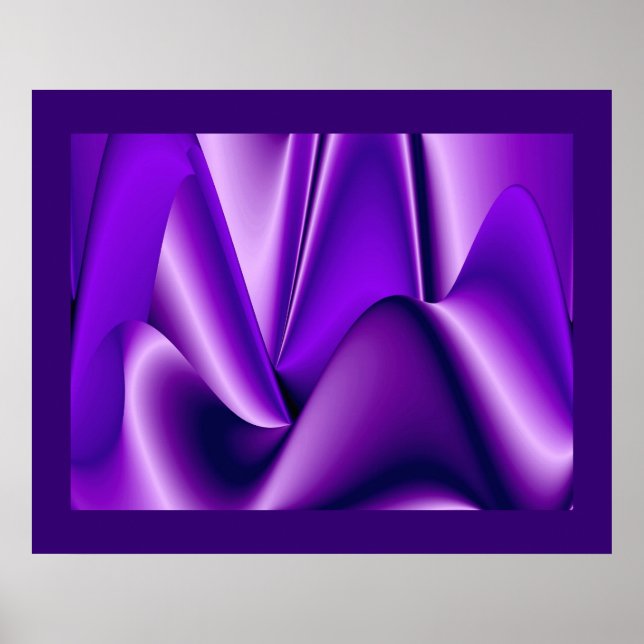 Poster Sonhos Roxos, Arte Abstrata de Arco-Íris Fantasia (Frente)