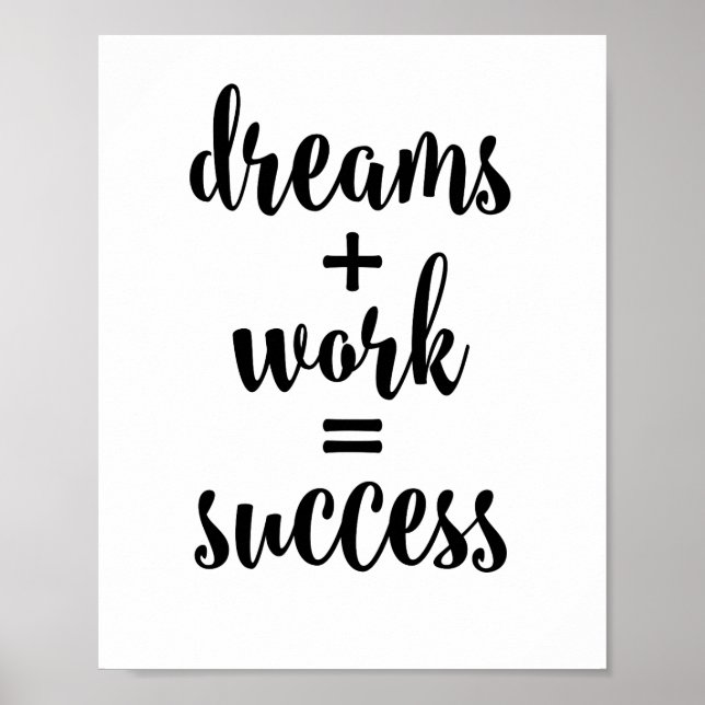 Poster Sonhos + Trabalho = Sucesso (Frente)