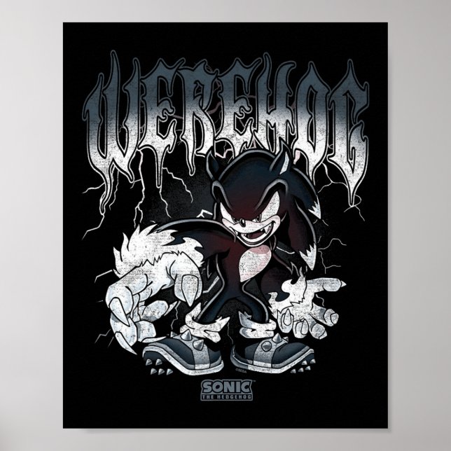 Poster Sonic The Hedgehog Halloween Werehog Distressed St (Frente)