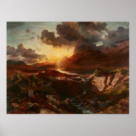 Poster Sonnenuntergang am Hintersee em Berchtesgaden