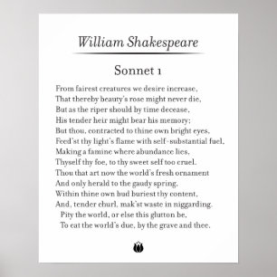 Poster Sonnet 1 por William Shakespeare