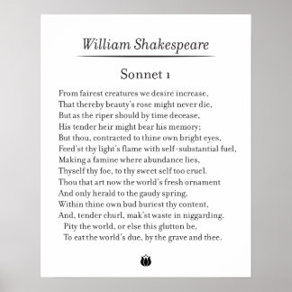 Poster Sonnet 1 por William Shakespeare