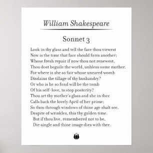 Poster Sonnet 3 por William Shakespeare