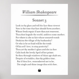 Poster Sonnet 3 por William Shakespeare