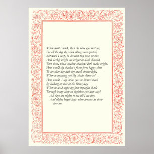 Poster Sonnet # 43 by William Shakespeare