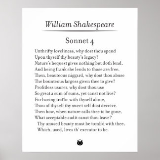 Poster Sonnet 4 por William Shakespeare