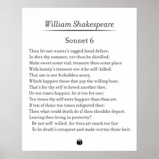 Poster Sonnet 6 por William Shakespeare