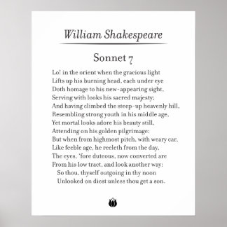 Poster Sonnet 7 por William Shakespeare