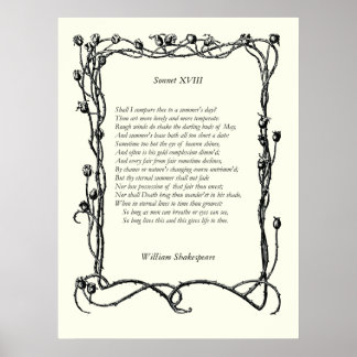 Pôster Sonnet nº 18 por William Shakespeare