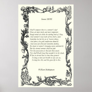 Poster Sonnet nº 18 por William Shakespeare