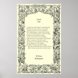Poster Sonnet nº 20 por William Shakespeare