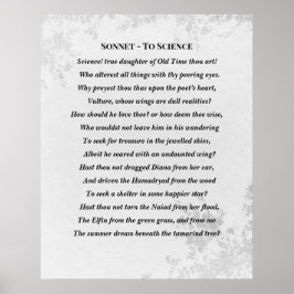 Poster Sonnet para Science Edgar Allan Poe Poem